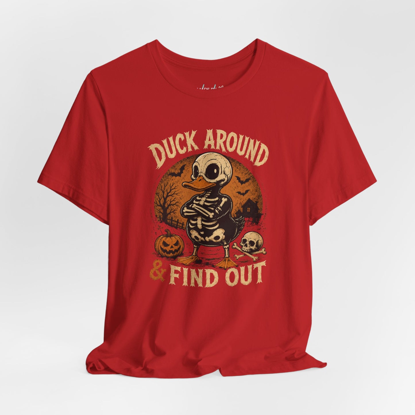Cute Duck Around And Find Out Halloween Unisex Jersey Short Sleeve Tee