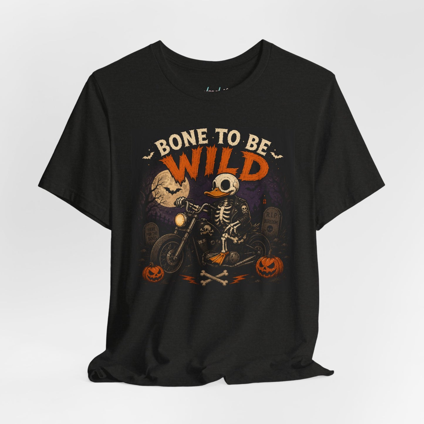 Cute Duck Bone to be Wild Halloween Unisex Jersey Short Sleeve Tee