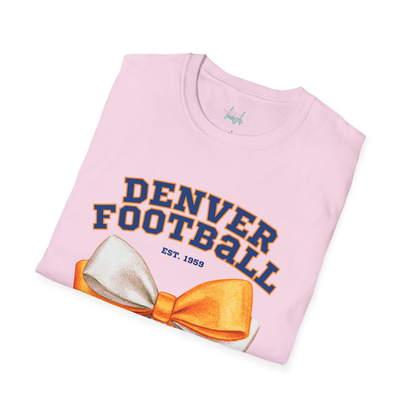 Denver Football Big Orange Bow Softstyle T-Shirt