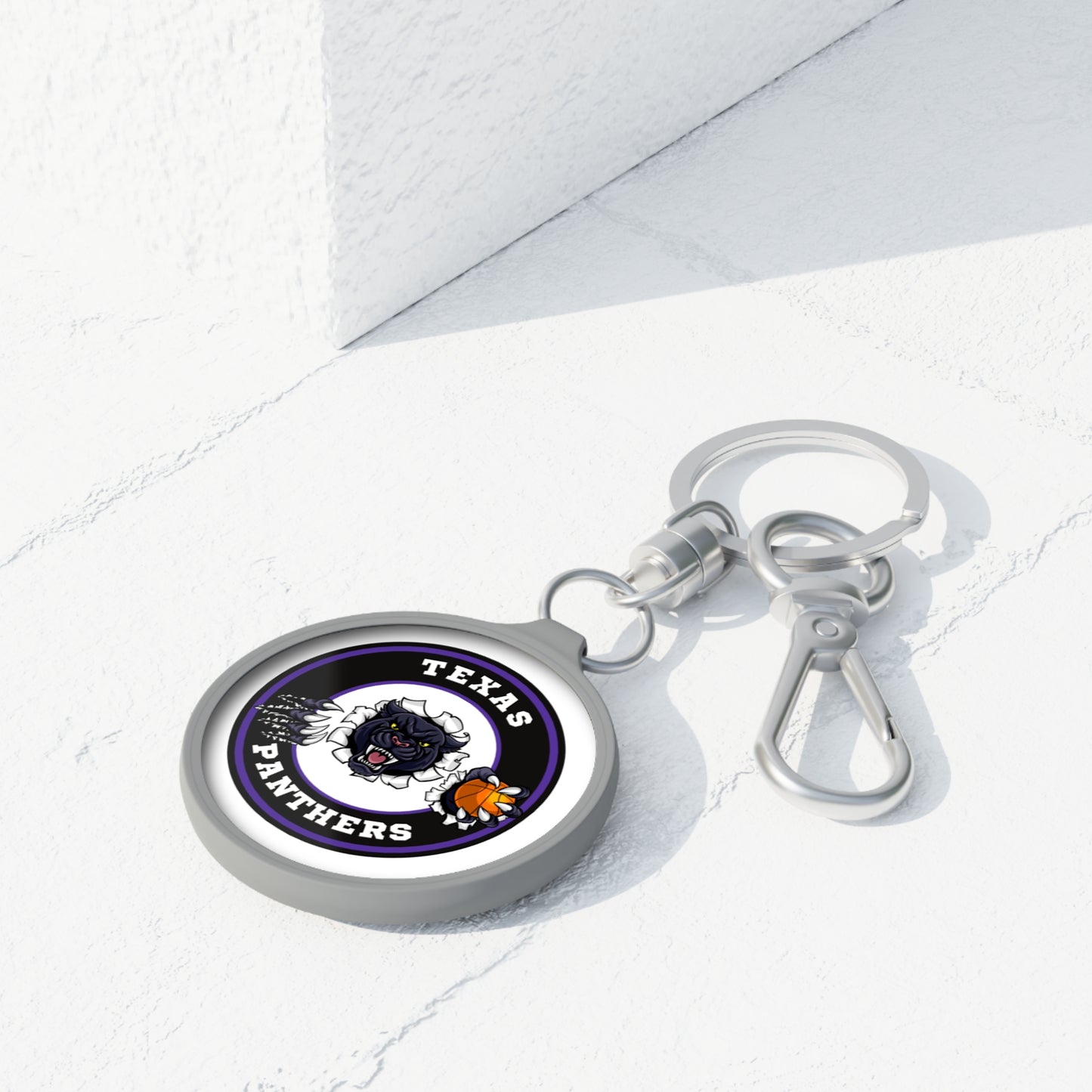 Texas Panthers Basketball Keyring Tag - Personalized Sports Accessories