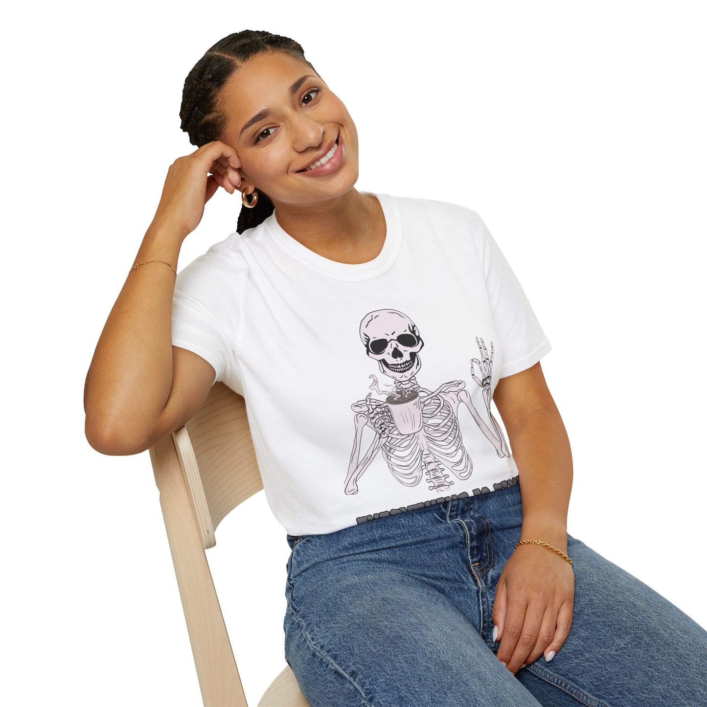 Everything is Fine Coffee Skeleton Softstyle T-Shirt