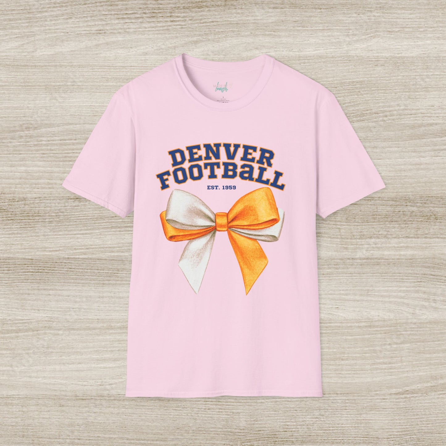 Denver Football Big Orange Bow Softstyle T-Shirt