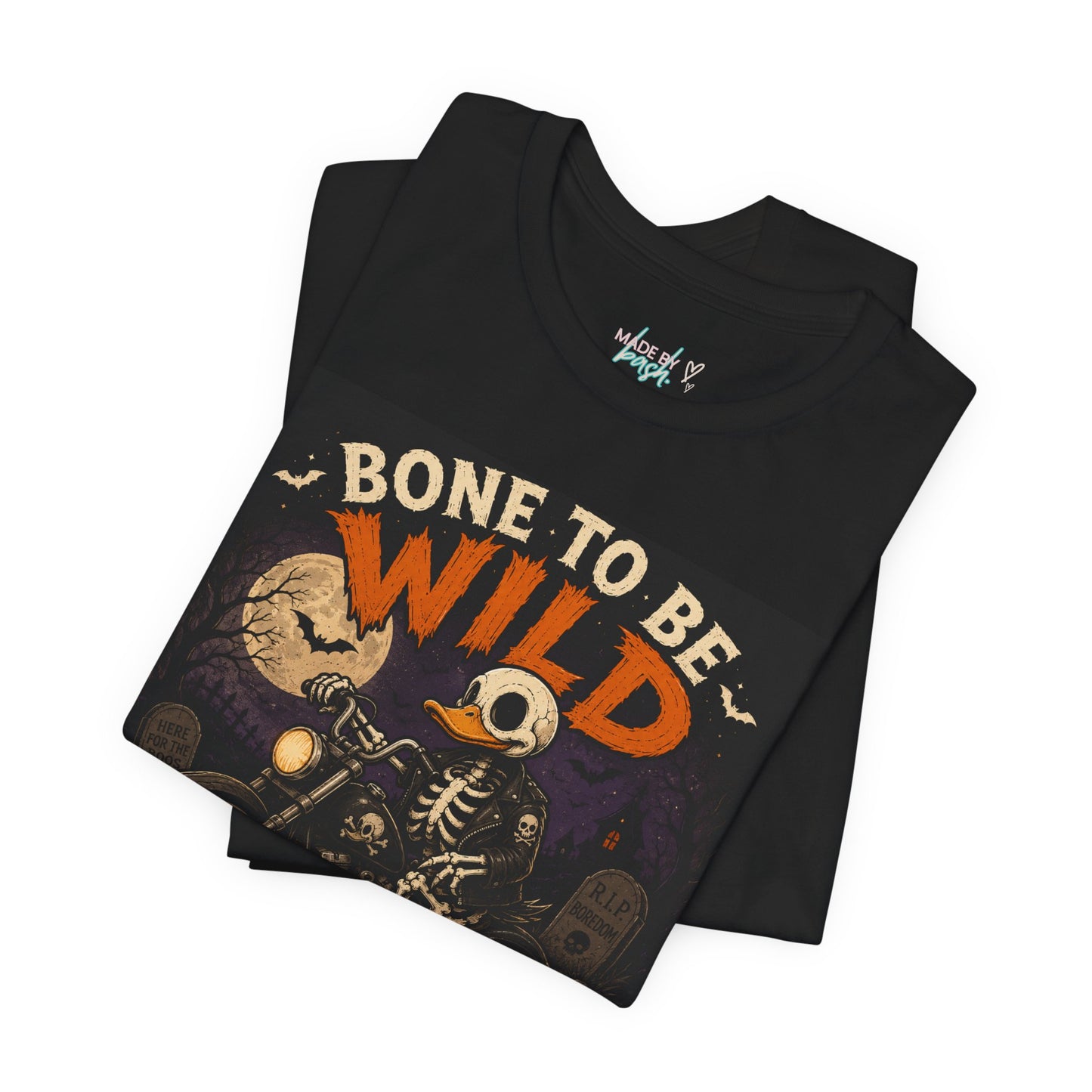 Cute Duck Bone to be Wild Halloween Unisex Jersey Short Sleeve Tee