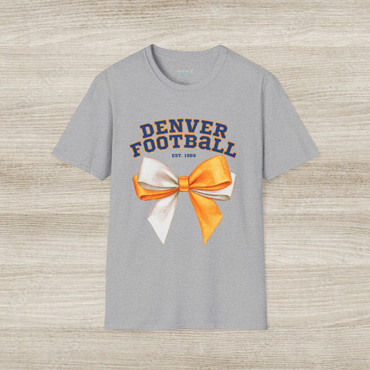Denver Football Big Orange Bow Softstyle T-Shirt