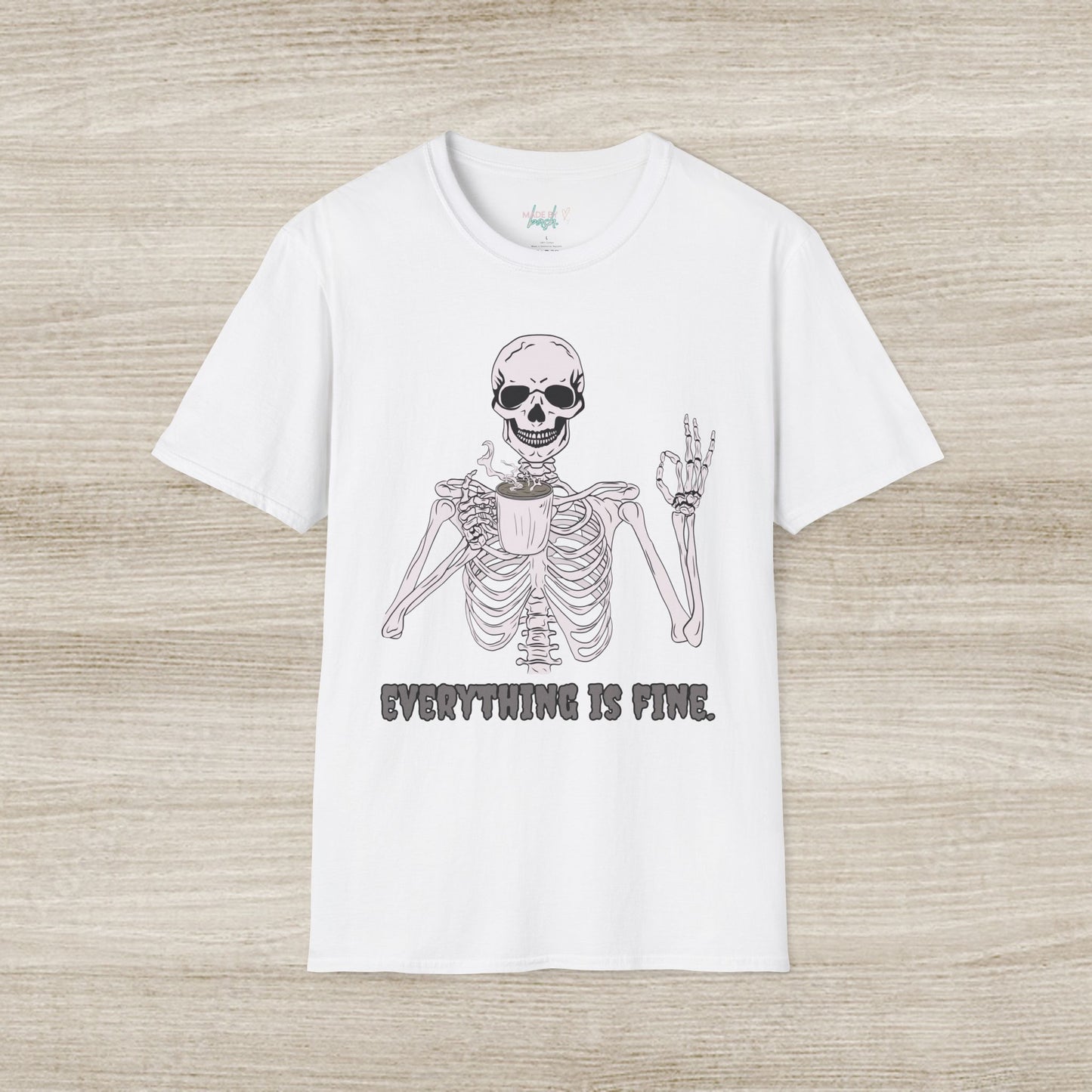 Everything is Fine Coffee Skeleton Softstyle T-Shirt