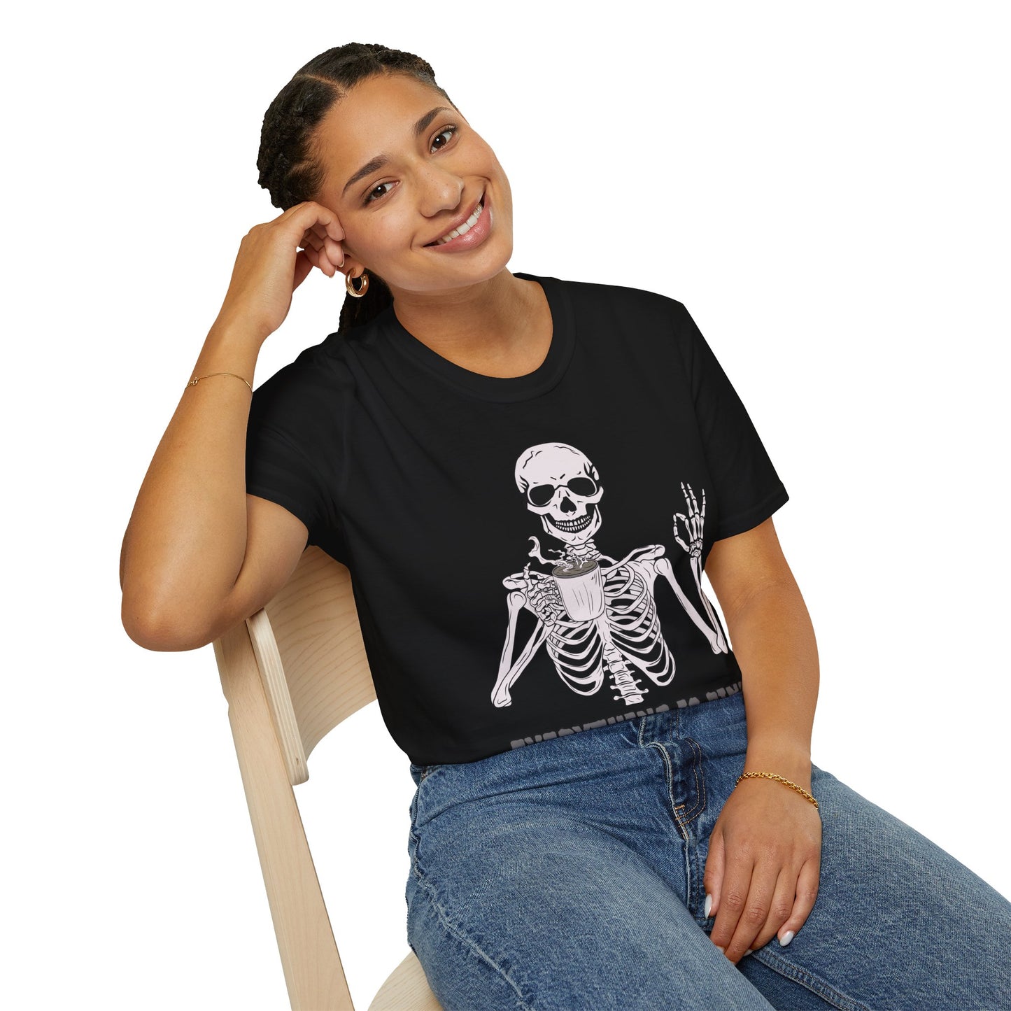 Everything is Fine Coffee Skeleton Softstyle T-Shirt