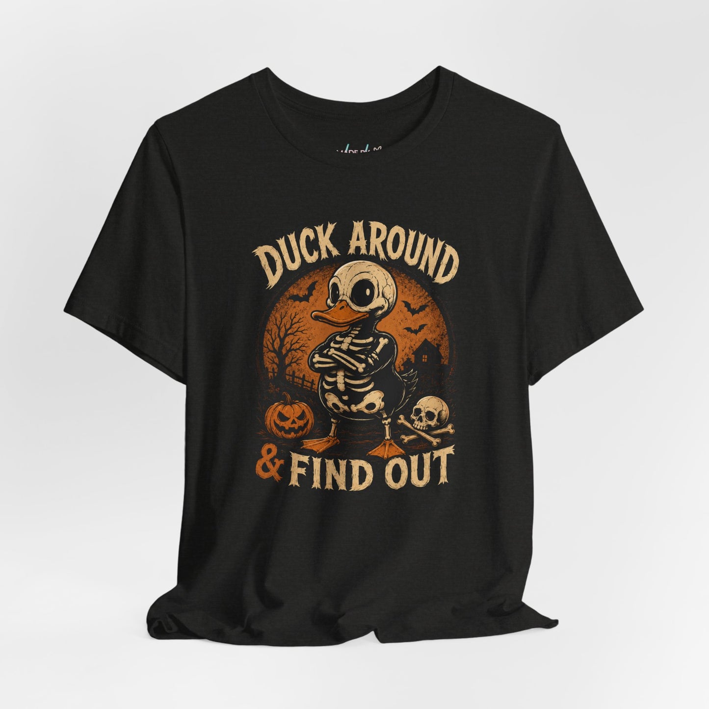 Cute Duck Around And Find Out Halloween Unisex Jersey Short Sleeve Tee