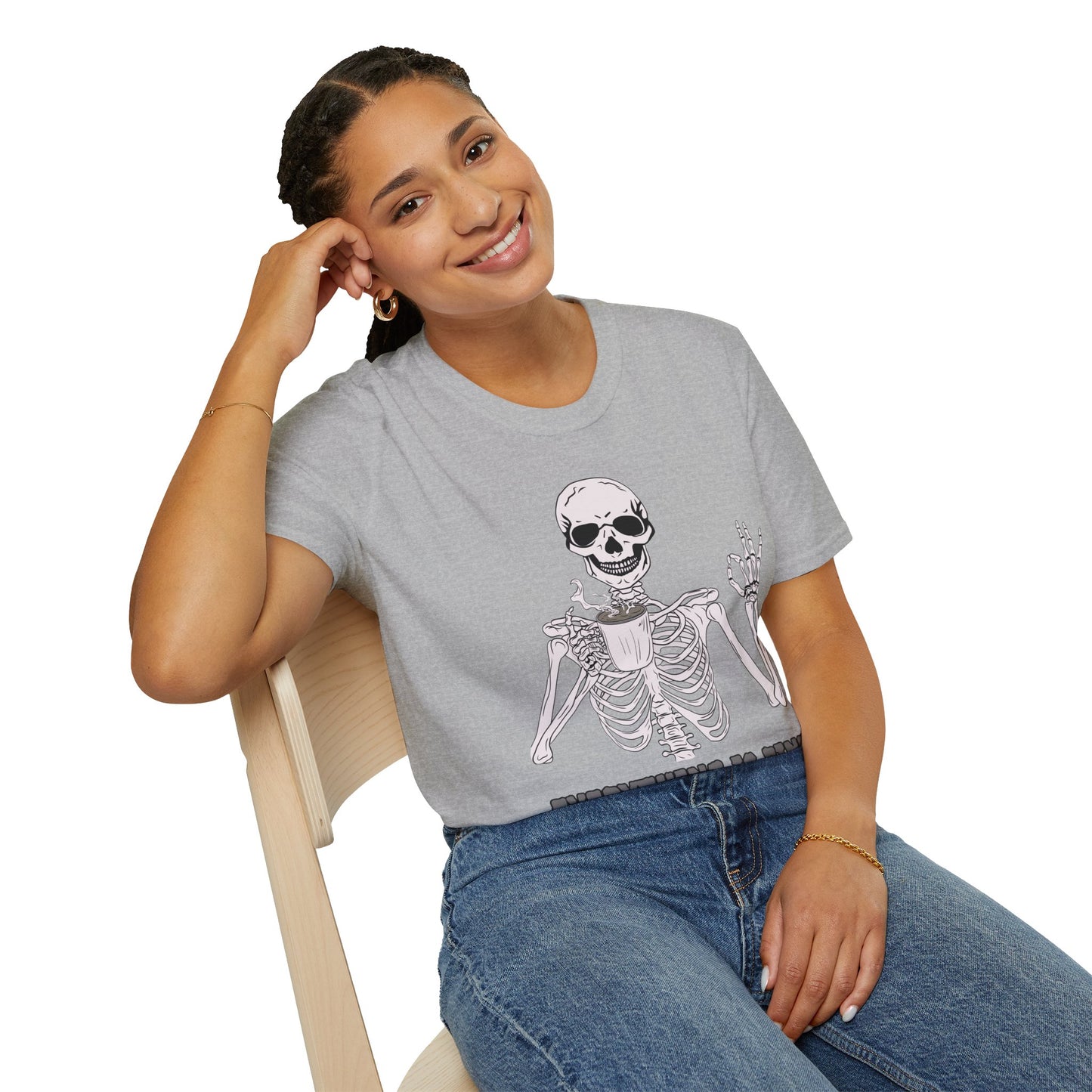 Everything is Fine Coffee Skeleton Softstyle T-Shirt