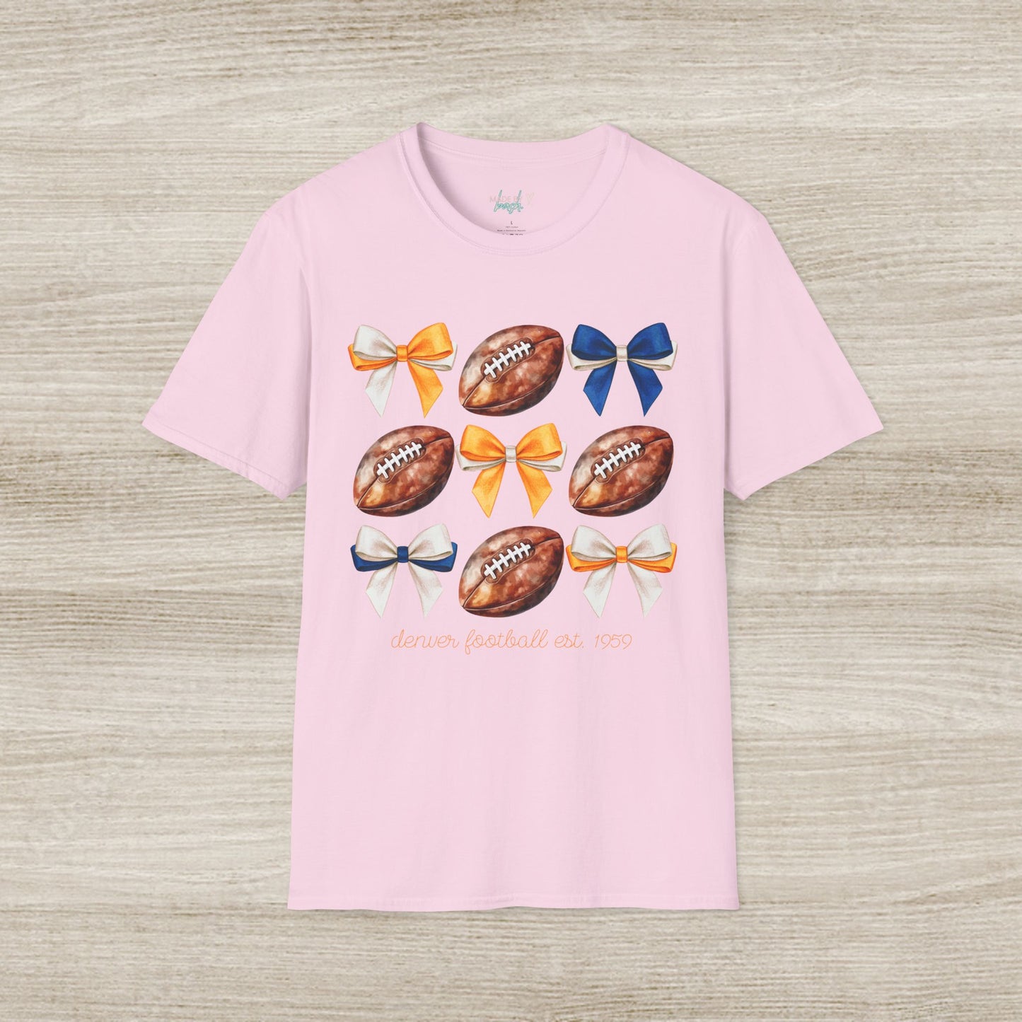 Denver Football Bows Softstyle T-Shirt