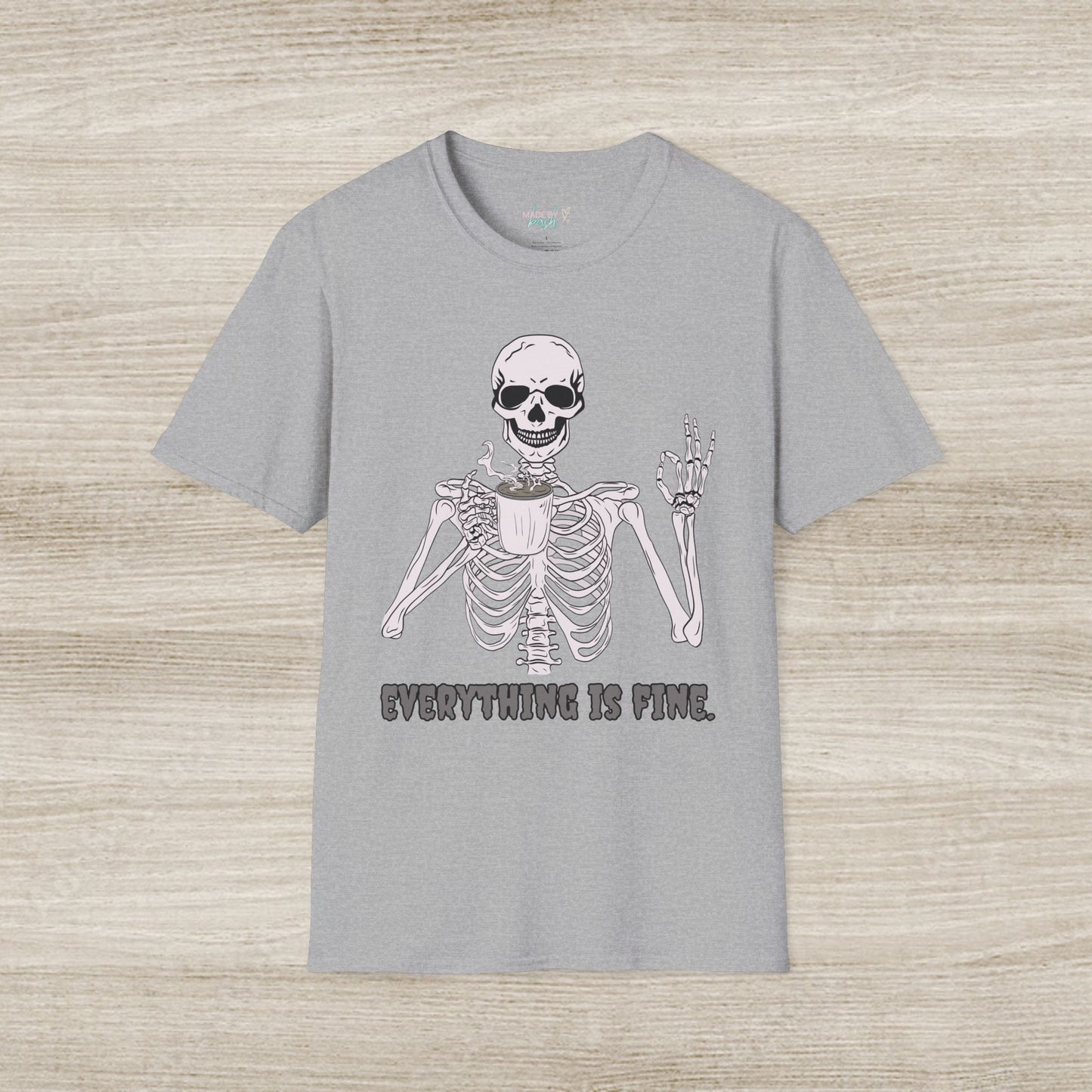 Everything is Fine Coffee Skeleton Softstyle T-Shirt