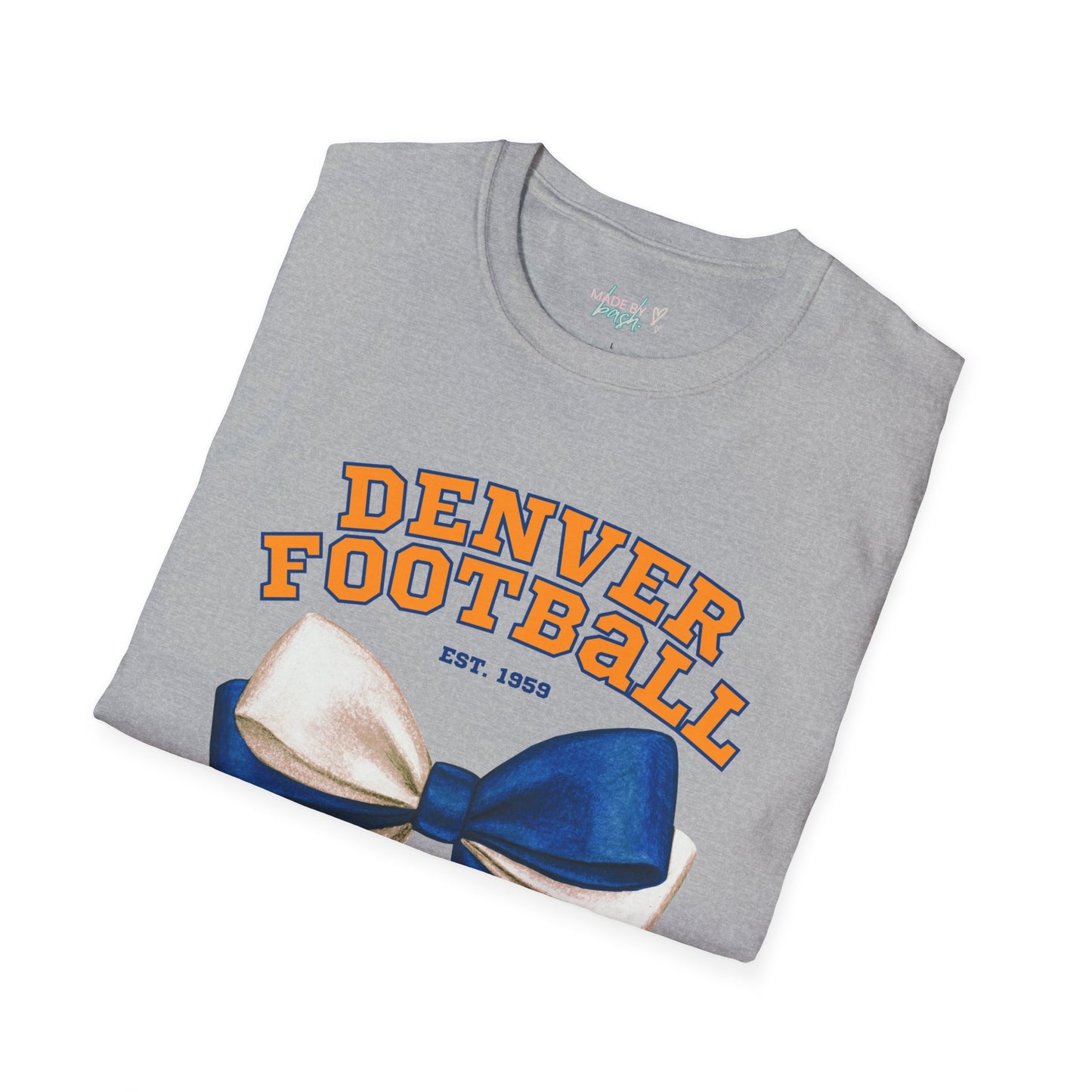 Denver Football Big Blue Bow Softstyle T-Shirt