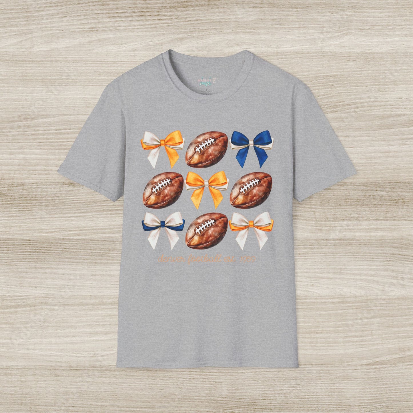 Denver Football Bows Softstyle T-Shirt