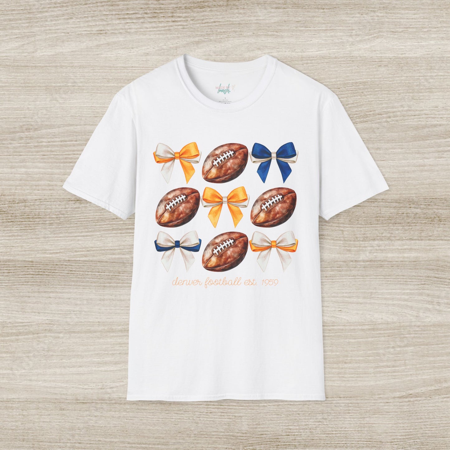 Denver Football Bows Softstyle T-Shirt