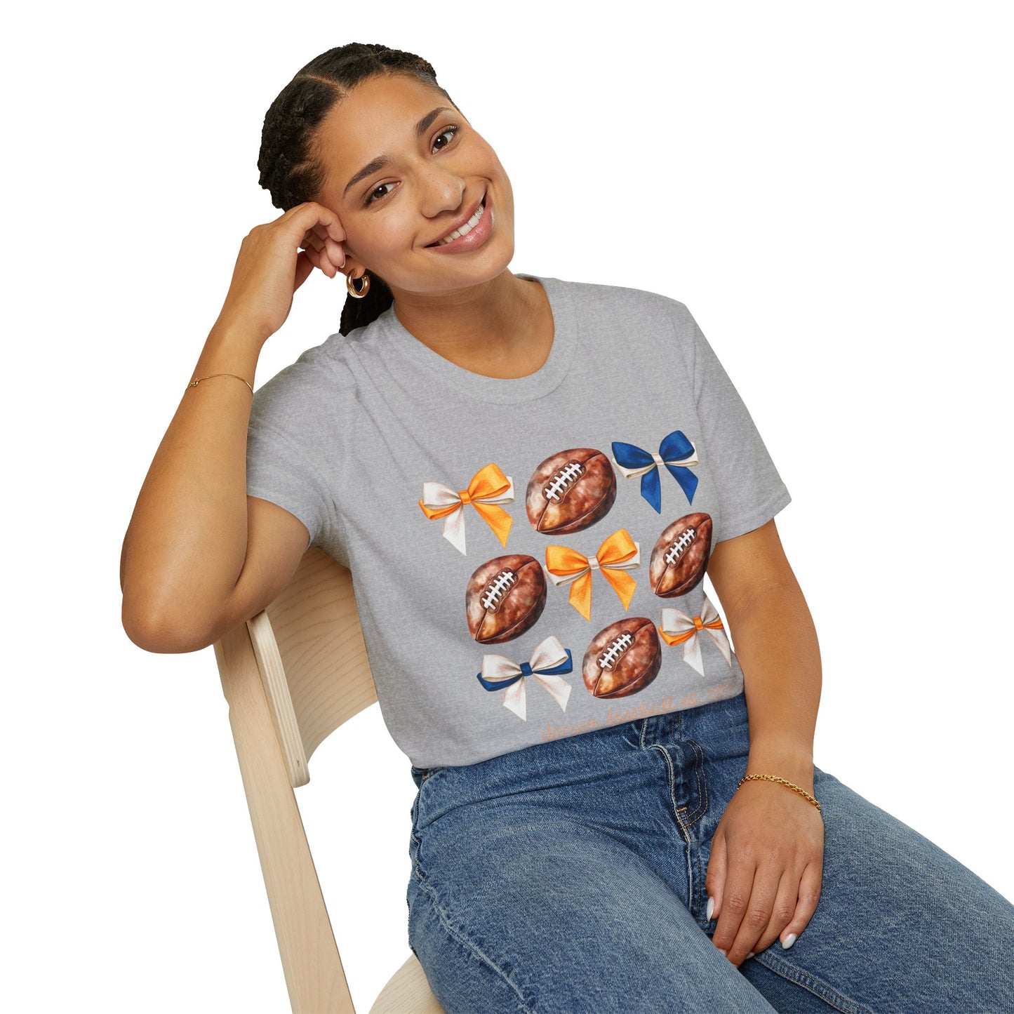 Denver Football Bows Softstyle T-Shirt