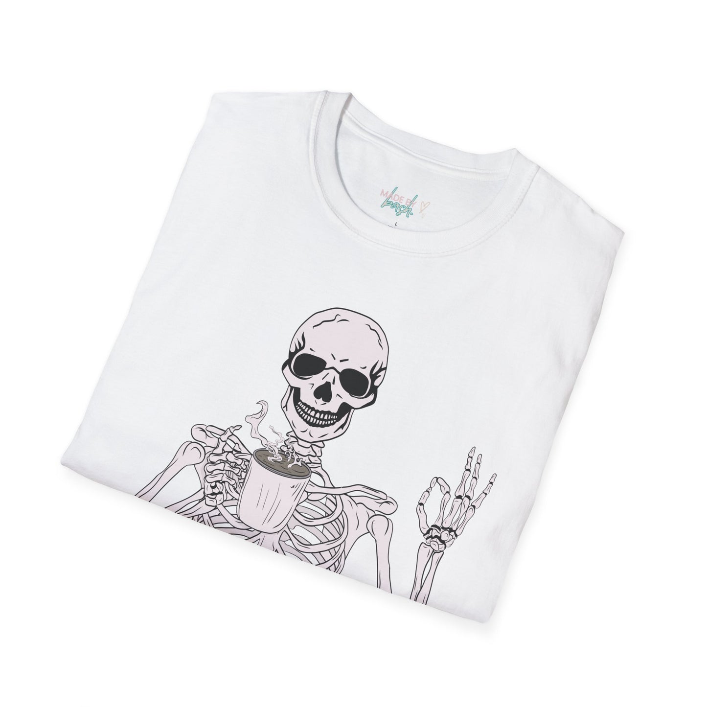 Everything is Fine Coffee Skeleton Softstyle T-Shirt