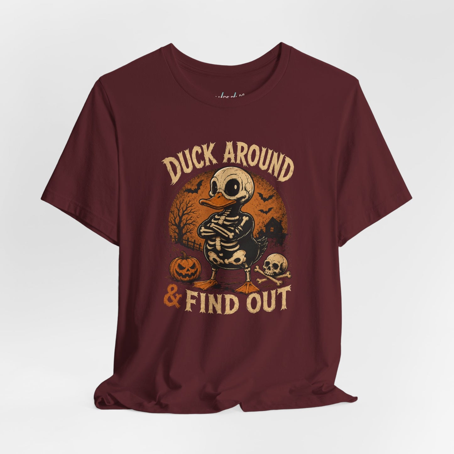 Cute Duck Around And Find Out Halloween Unisex Jersey Short Sleeve Tee