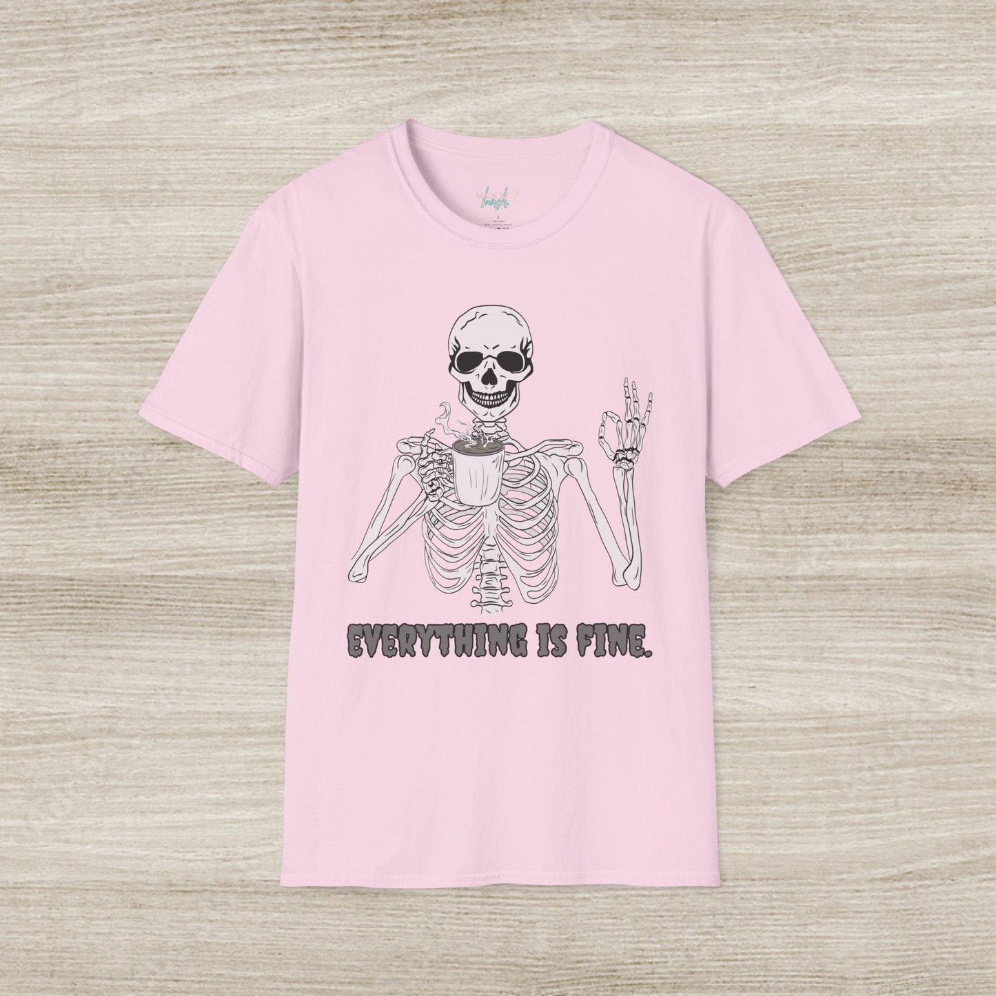 Everything is Fine Coffee Skeleton Softstyle T-Shirt