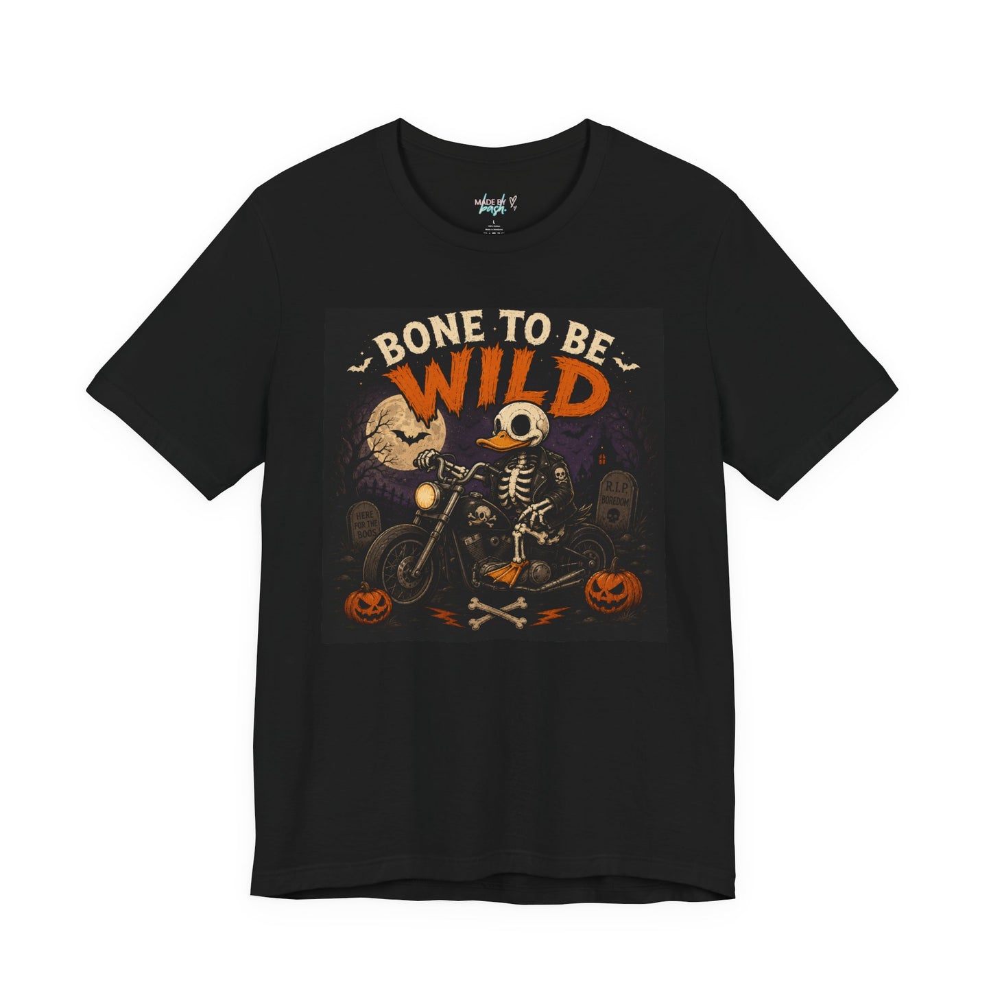 Cute Duck Bone to be Wild Halloween Unisex Jersey Short Sleeve Tee