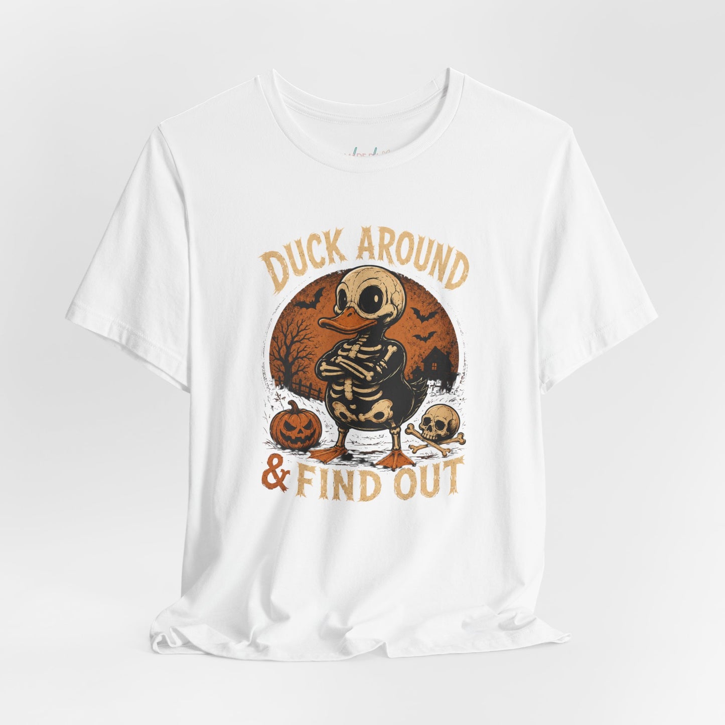 Cute Duck Around And Find Out Halloween Unisex Jersey Short Sleeve Tee