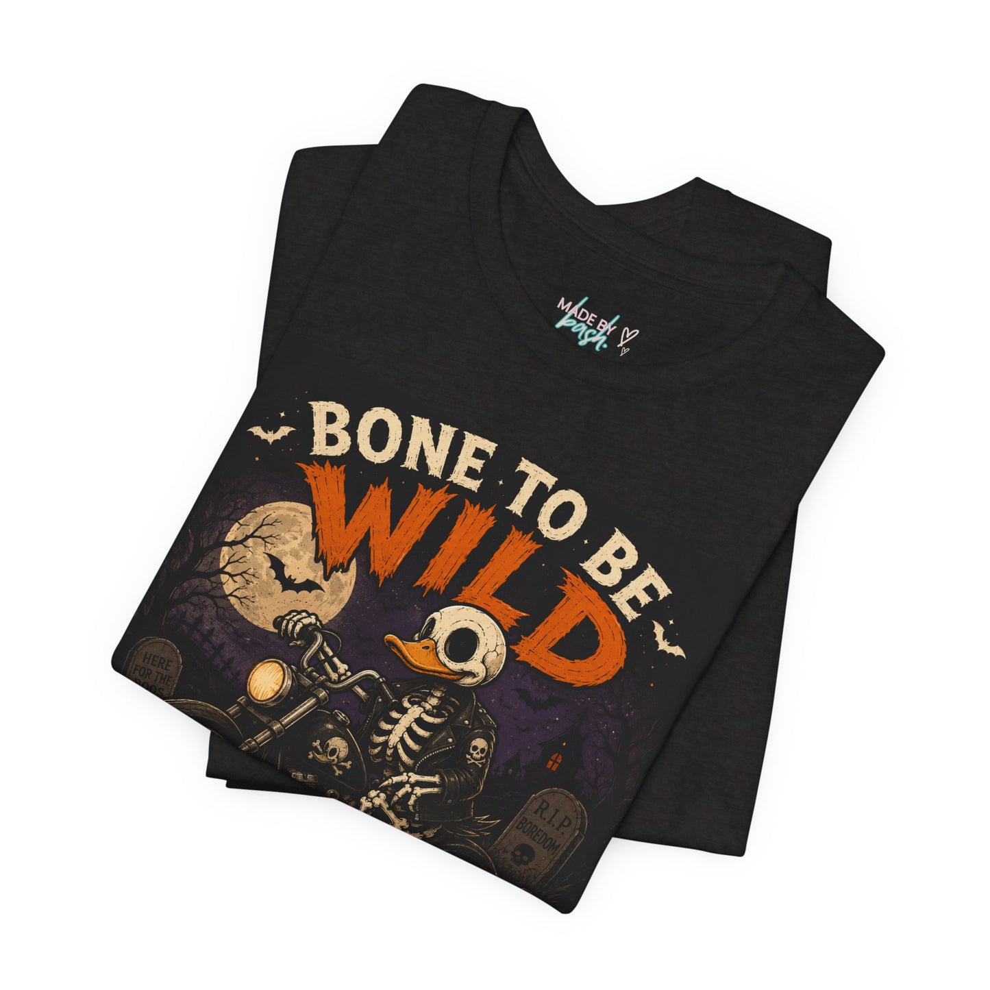 Cute Duck Bone to be Wild Halloween Unisex Jersey Short Sleeve Tee