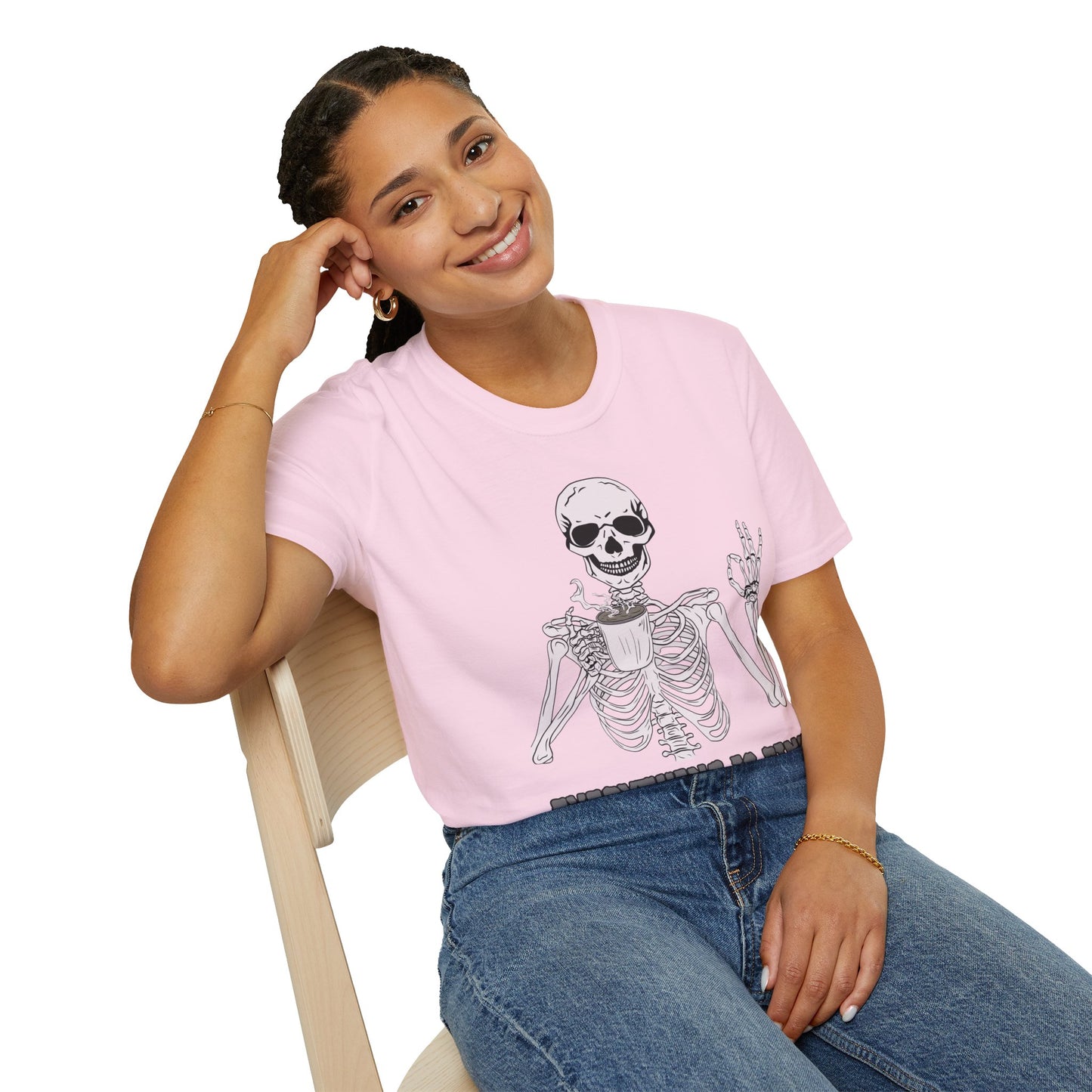 Everything is Fine Coffee Skeleton Softstyle T-Shirt