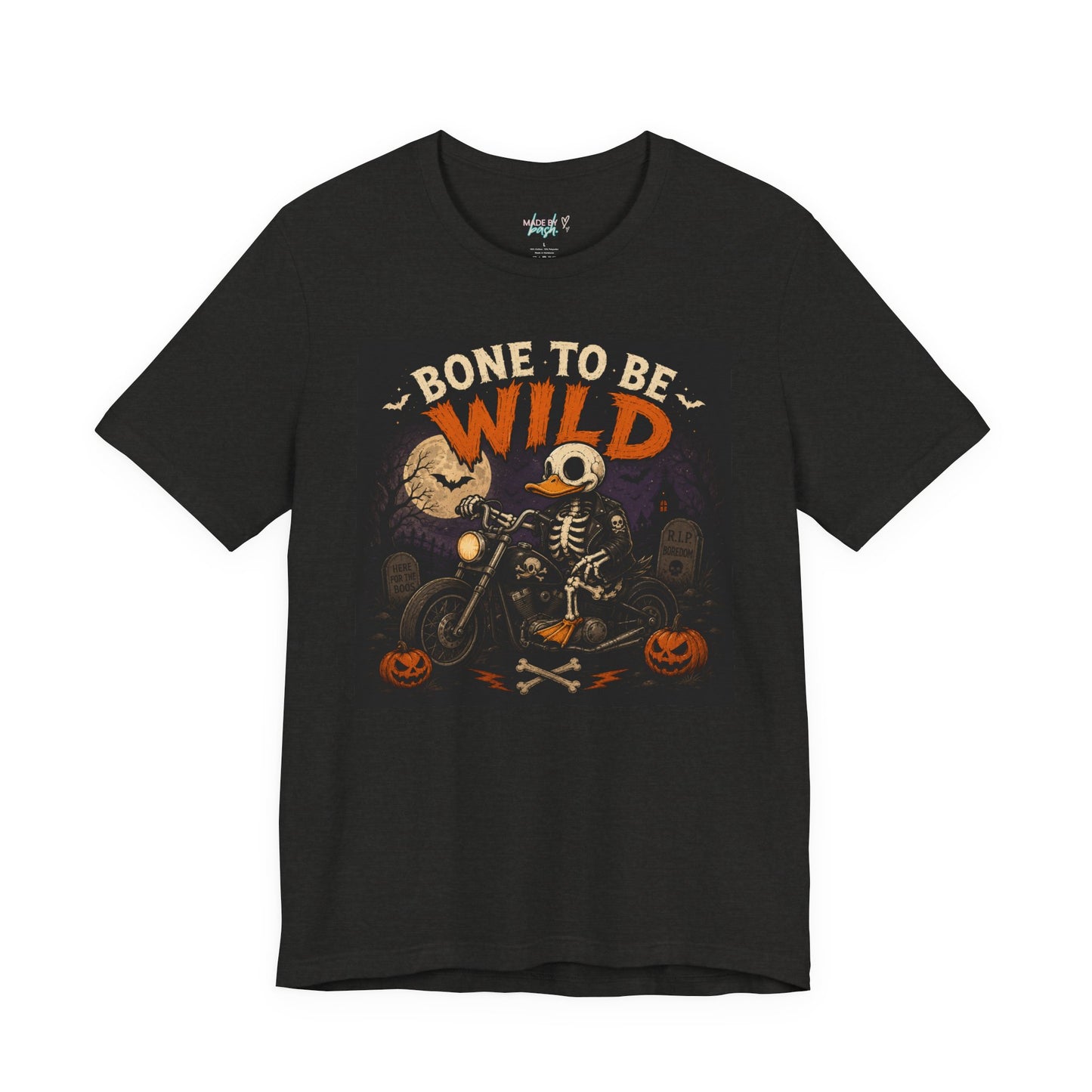 Cute Duck Bone to be Wild Halloween Unisex Jersey Short Sleeve Tee