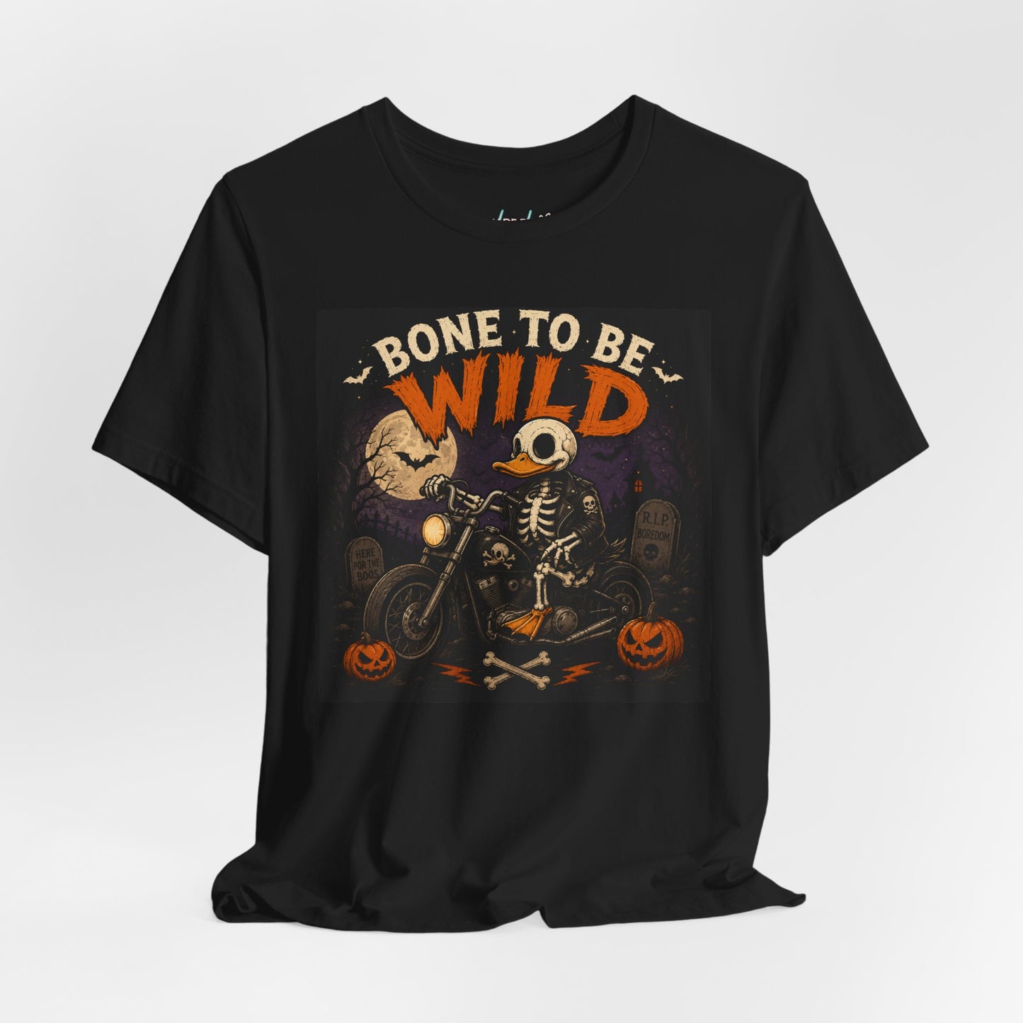 Cute Duck Bone to be Wild Halloween Unisex Jersey Short Sleeve Tee