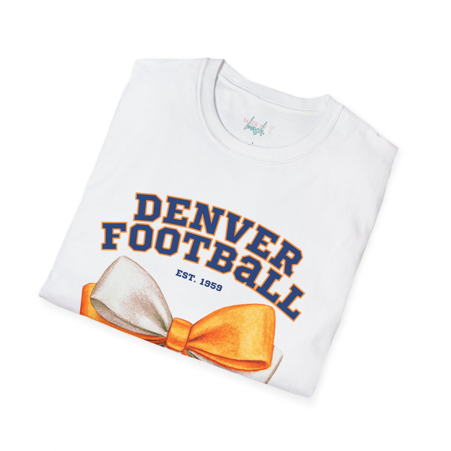Denver Football Big Orange Bow Softstyle T-Shirt