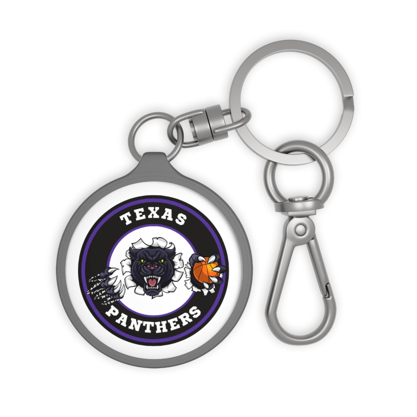 Texas Panthers Basketball Keyring Tag - Personalized Sports Accessories